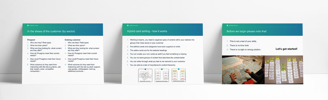 Proagrica research - card sorting exercise